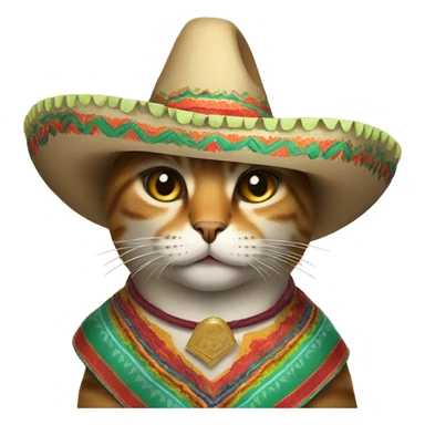 Mexican cat with a sombrero  sticker
