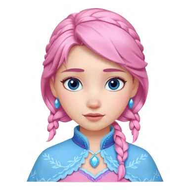 Ana Frozen with blue and pink pastel outfit sticker