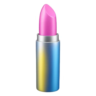 Yellow pink and blue lipstick tube sticker