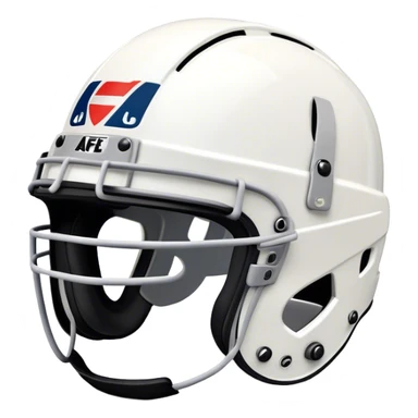 Cinematic Realistic image of AFL headgear featuring detailed cushioning and protective design elements, rendered with dynamic reflections on synthetic materials and set against a blurred action-packed background sticker