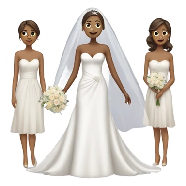 Bride with three bridesmaids  sticker