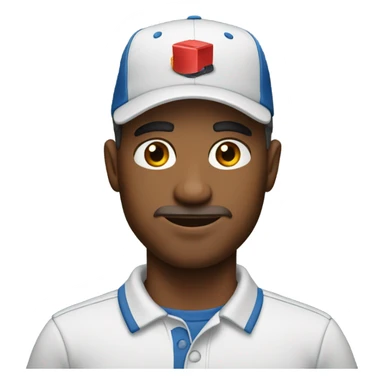 Man with cap polo sticker