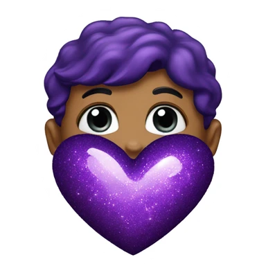 Dark Purple Heart with glitter  sticker