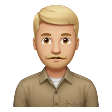 short blond hair clean cut mustache and beard 5ft 9 140lbs titian sticker