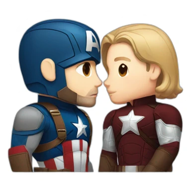 bucky and captain america kissing sticker