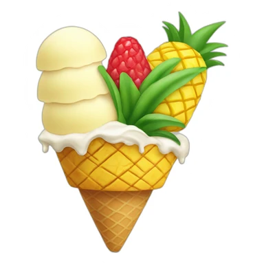 ice cream with a pineapple on top sticker