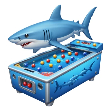 Shark playing pinball  sticker