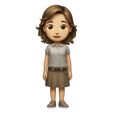 Little Girl with Brown hair whole Body sticker