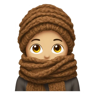 brown knitted Scarf sticker