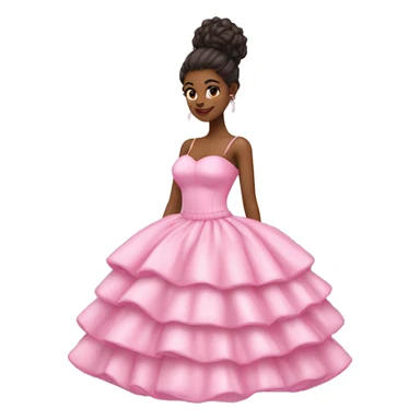 Pink coquette puffy layered dress sticker