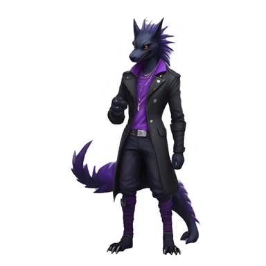 Black and purple edgy punk nargacuga-sergal full body sticker