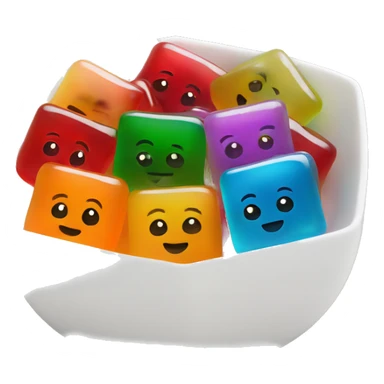 Jell-O squares in a white bowl sticker