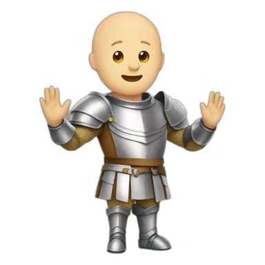 A knight bald clapping hands sticker