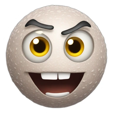 3d sphere with a cartoon filthy skin texture with big confident eyes sticker