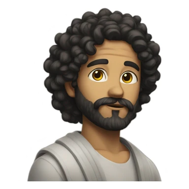 men with black curly hair and beard ascend to god tier sticker