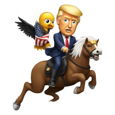 Donald Trump riding and eagle sticker