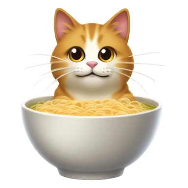 Cat eating ramen sticker