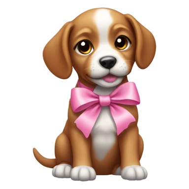 Puppy with pink bow sticker