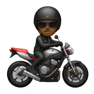 biker on a black sport bike with a full face helmet on sticker