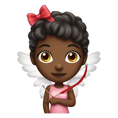 Black girl Cupid and bow sticker