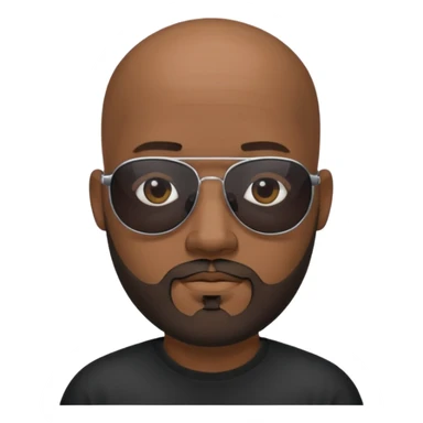 Bald male, black sunglasses, goatee beard, realistic portrait sticker