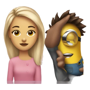 A person with makeup and a minion with skincare  sticker