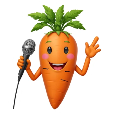 singing carrot with microphone sticker