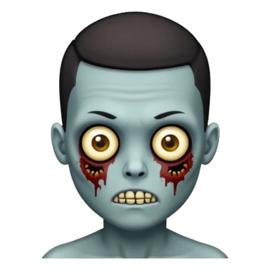 zombie boy with black buzz cut sticker