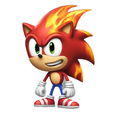 Sonic with flames sticker