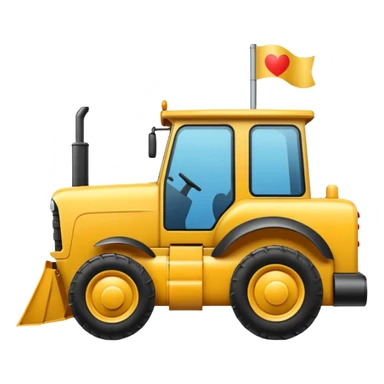 voglio che crei un emoji di un trattore che rimuove il codice per pulirlo sticker
