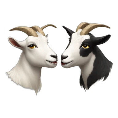 two goats are fighting sticker