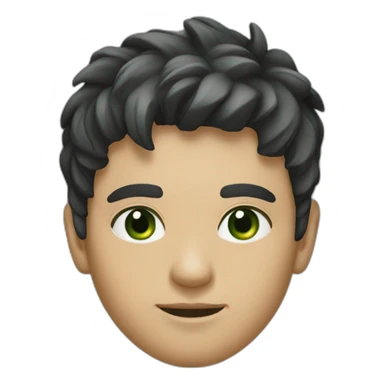 Programmer with dark fade haircut, dark green eyes without glasses in black hoodie sticker