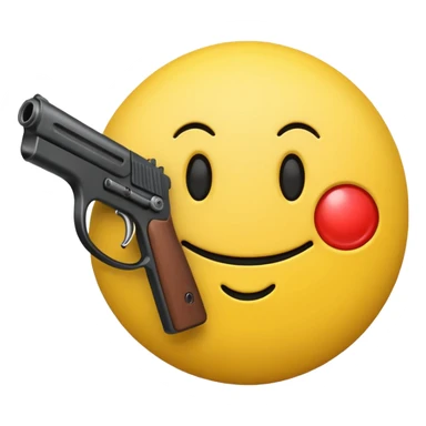Smiley face with gun sticker