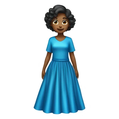 Girls wear blue drees with shinning sticker