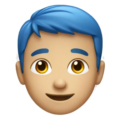 smiling boy in blue shirt sticker