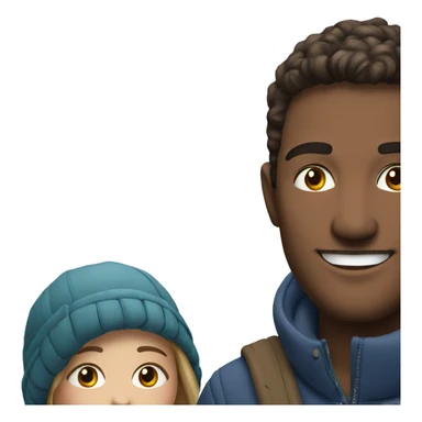 smiling couple in snowy landscape no glasses sticker