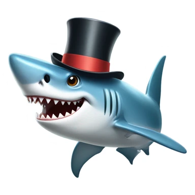 Shark with a top hat sticking tongue out  sticker