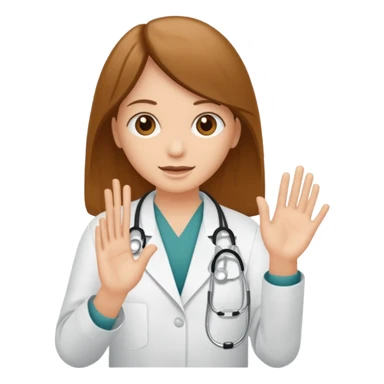 Radiografía de mano sostenida por un médico sin estetoscopio bata blanca  piel clara cabello café obscuro sticker