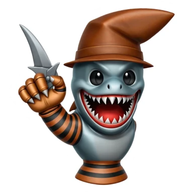 Freddy Krueger shark finger glove sticker