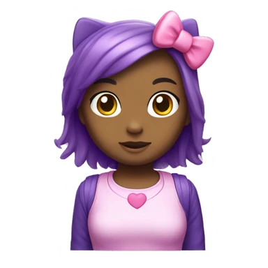 Hello kitty corazón lila  sticker