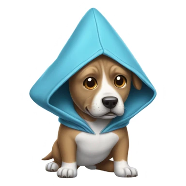 dog wearing shark onesie  sticker