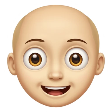 Someone smiling but they look scared, smiling alot but without teeth, but eyes are wide and look scared, with cheeks  sticker