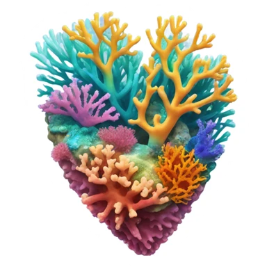 Colorful ocean Coral reef in a the shape of a heart sticker