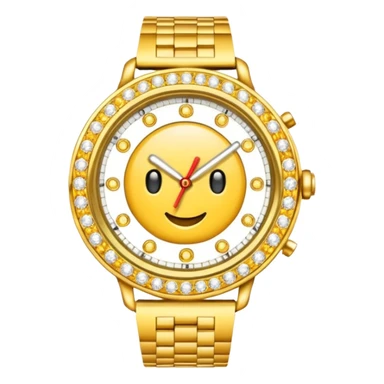 Crea un reloj de oro amarillo con muchos diamantes sticker