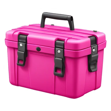 Realistic hot pink Fishing tackle box sticker