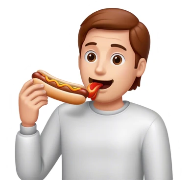 man eating hotdog  sticker