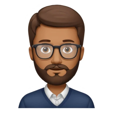 HOMME BRUN BARBE LUNETTE sticker