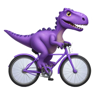 Purple dinosaur riding a bike  sticker