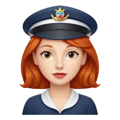 cruise emoji with a red headed woman sticker