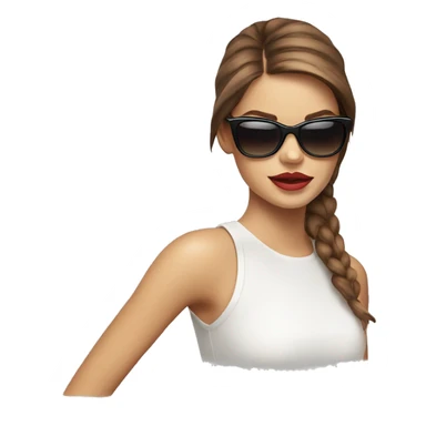 Emoji similar to Bárbara palvin the model but with sun glasses  sticker
